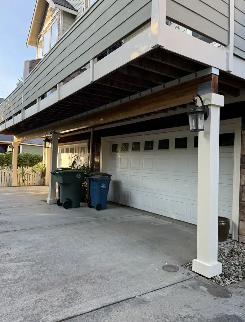 Garage post rebuild and wrap