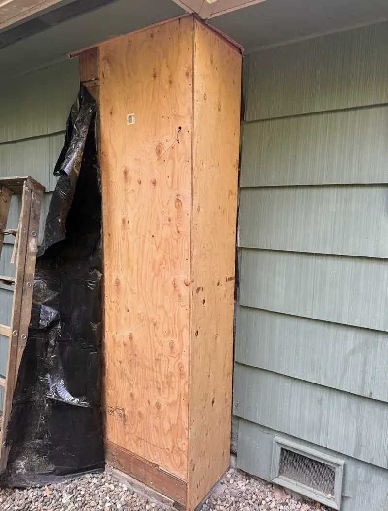 After: Chase rebuilt with new sheathing